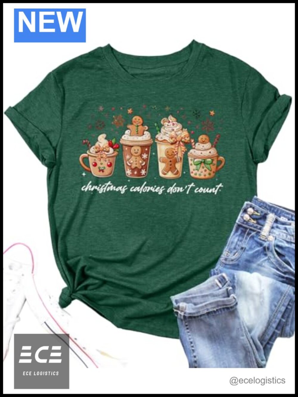 Women's Christmas Cookie Crew T-Shirt Short Sleeve Crew Neck Pullover Holiday